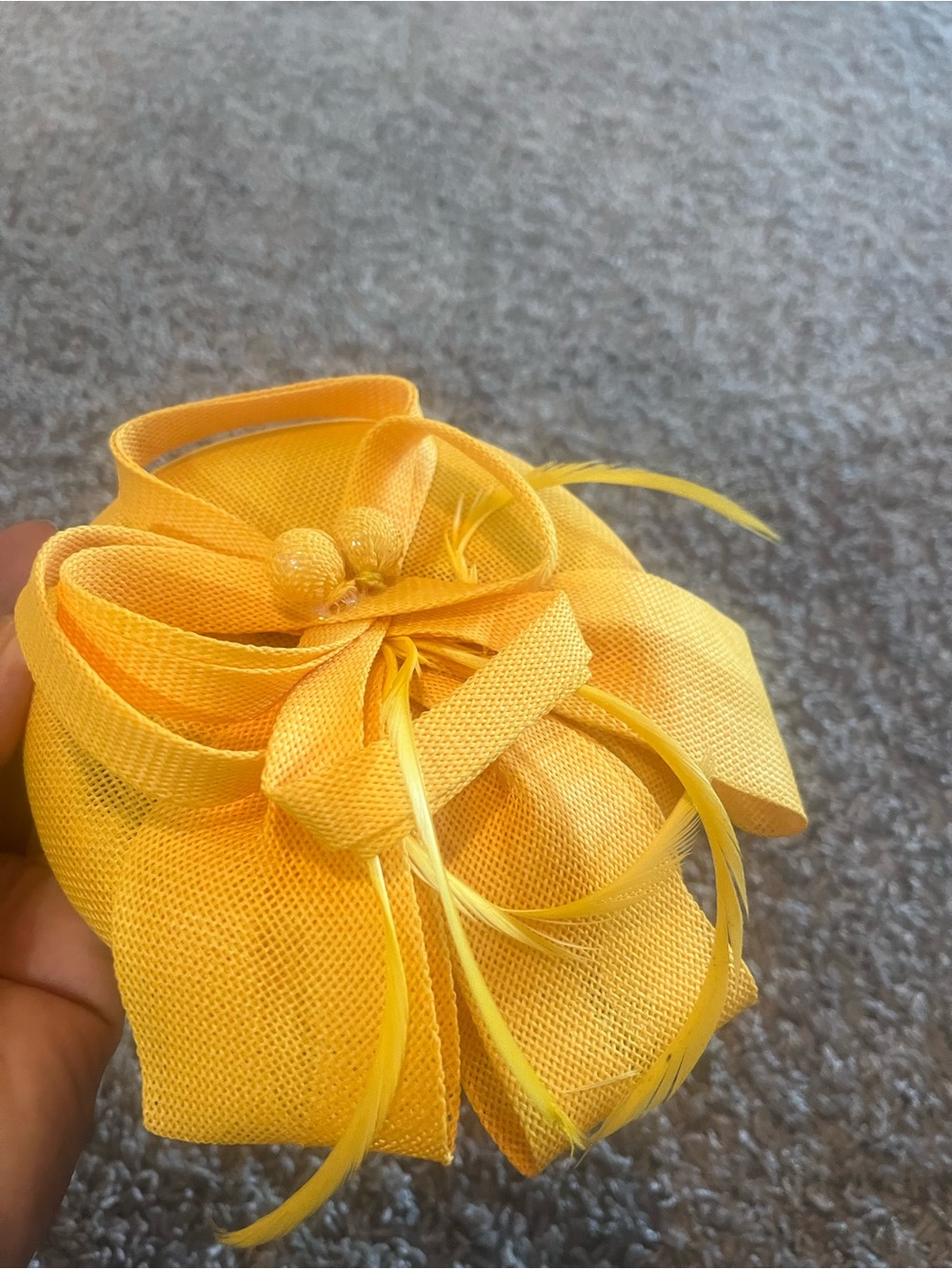Vibrant Yellow Floral Fascinator Hat for Women Derby Tea Party - Picture 3 of 6
